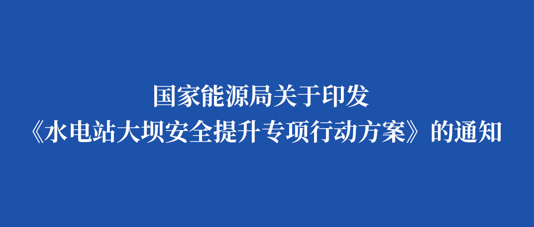 国家能源局印发《水电站大坝安全提升专项行动方案》